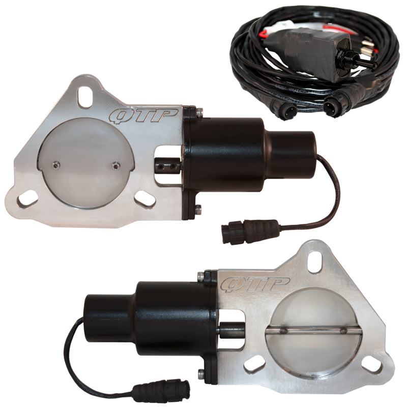 QTP 3in Bolt-On QTEC Dual Electric Cutout Valves - Pair-thumbmail-4