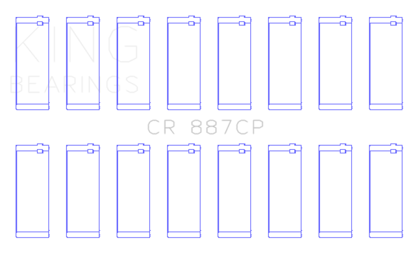 King Ford (USA) Eng 445 T/D (Size +0.10) Connecting Rod Bearing - Set of 8 Pairs-thumbmail-2