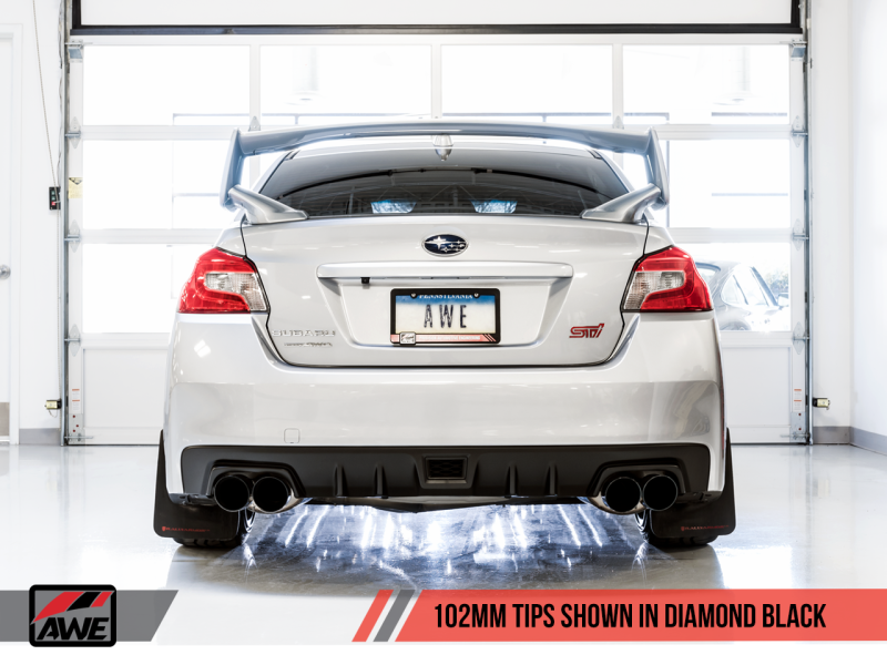 AWE Tuning Subaru STI VA / WRX GV / STI GV Sedan Touring Edition Exhaust - Diamond Black Tip (102mm)-thumbmail-3