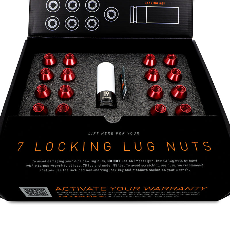 Mishimoto Aluminum Locking Lug Nuts 1/2 X 20 23pc Set Red-thumbmail-7
