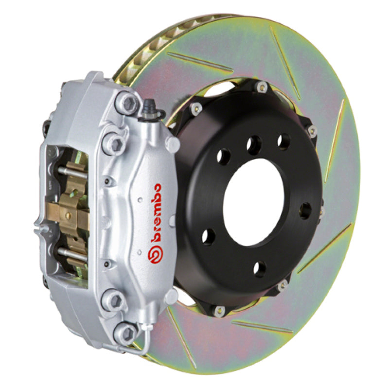 Brembo 99-07 Evo VI/VII/VIII/IXRear GT BBK 4 Piston Cast 2pc 328x28 2pc Rotor Slotted Type1-Silver-thumbmail-1