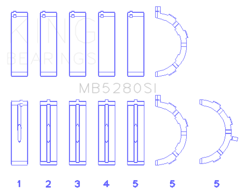 King Ford 281CI/330CI 4.6L/5.4L V8 (Size +0.5) Main Bearing Set-thumbmail-2