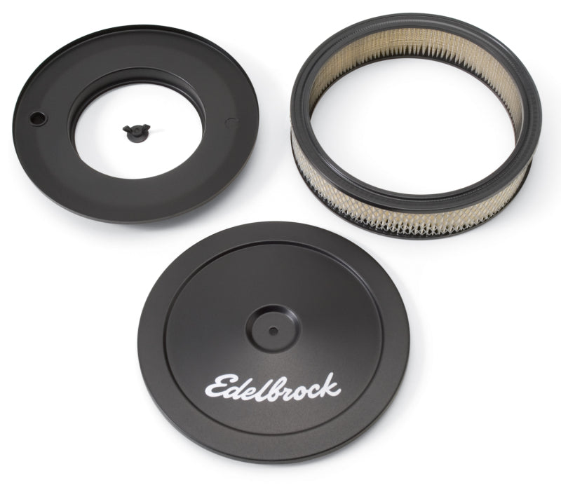 Edelbrock Air Cleaner Pro-Flo Series Round Steel Top Paper Element 10In Dia X 3 5In Black-thumbmail-3