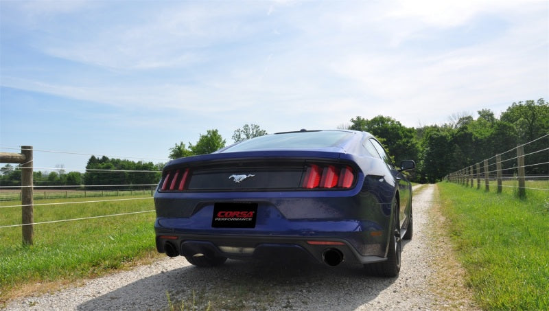 Corsa 15-16 Ford Mustang EcoBoost 2.3T Sport 3in Cat-Back Dual Rear Exit Black Tips-thumbmail-3
