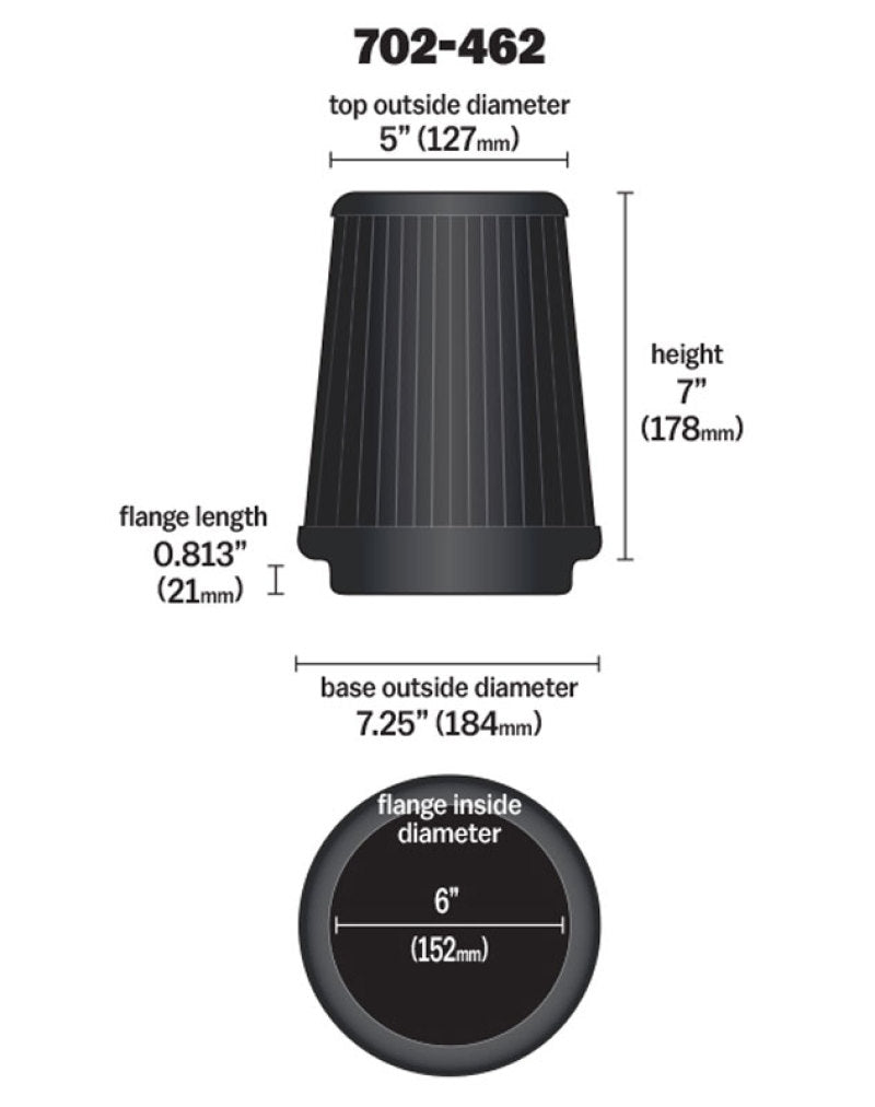Airaid Universal Air Filter - Cone 6 x 7-1/4 x 5 x 7-thumbmail-19