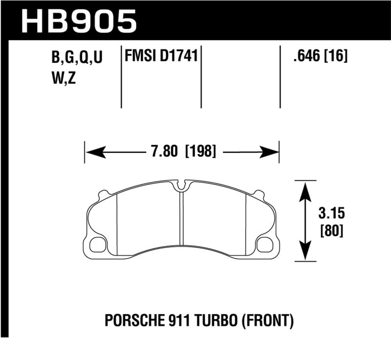 Hawk 14-18 Porsche 911 Performance Ceramic Street Front Brake Pads-thumbmail-2