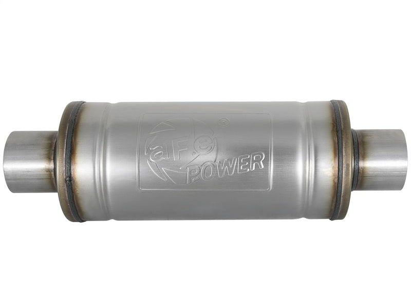 aFe MACH Force-Xp 409 SS Muffler 3in Center/Center 14in L x 6in Dia - Round Body-thumbmail-7