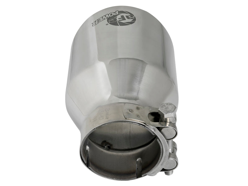 aFe MACH Force-Xp 304 SS Clamp-On Exhaust Tip 2.5in. Inlet / 4in. Outlet / 6in. L - Polished-thumbmail-6
