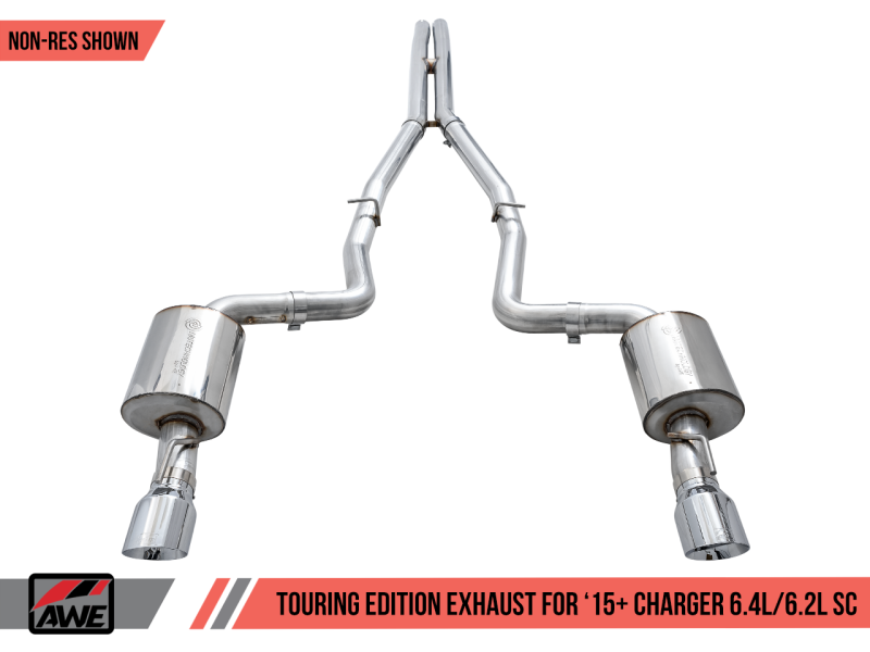 AWE Tuning 2015+ Dodge Charger 6.4L/6.2L SC Non-Resonated Touring Edition Exhaust - Silver Tips-thumbmail-10