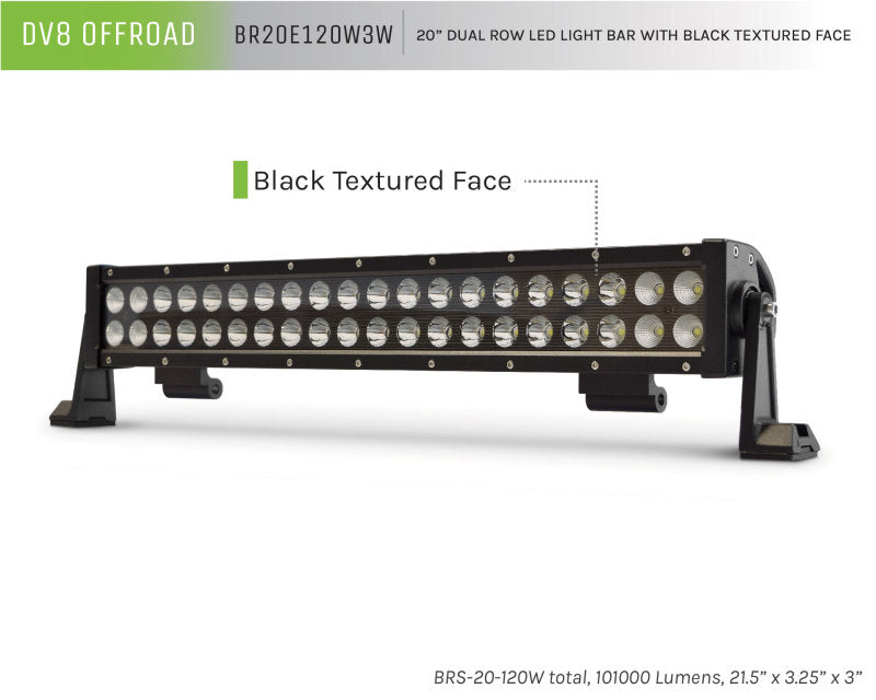 DV8 Offroad BRS Pro Series 20in Light Bar 120W Flood/Spot 3W LED - Black-thumbmail-11