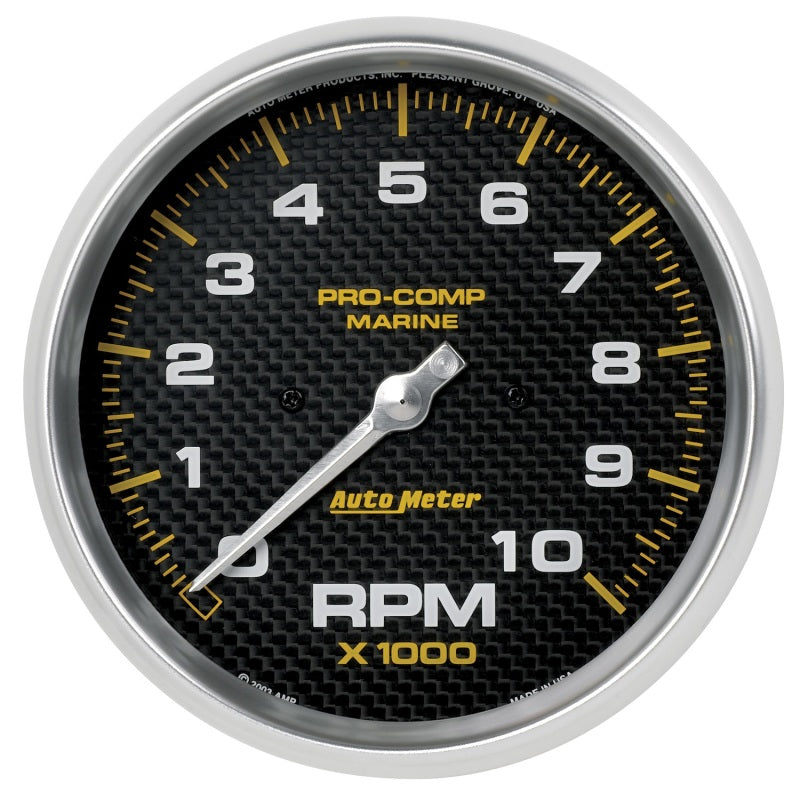 Autometer Marine Carbon Fiber 5in 10K RPM In-Dash Tachometer Gauge-thumbmail-1