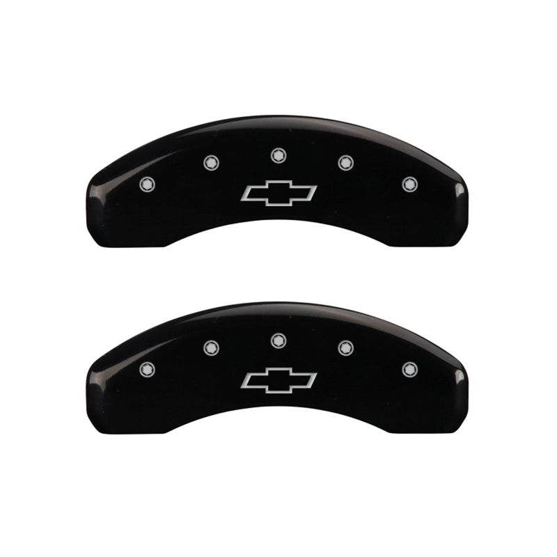 MGP 4 Caliper Covers Engraved Front & Rear Bowtie Black finish silver ch-thumbmail-5