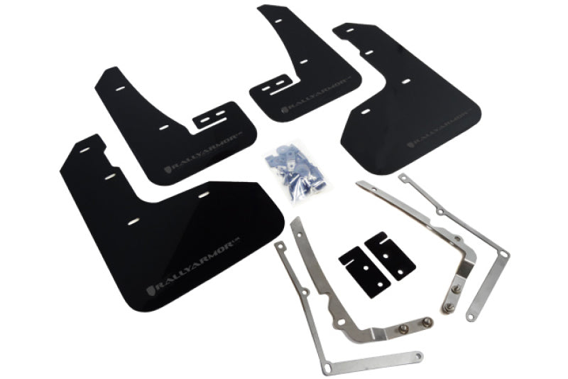 Rally Armor 15-17.5 VW Golf R Black UR Mud Flap w/ Grey Logo-thumbmail-1