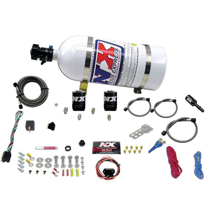 Nitrous Express 11-15 Ford Mustang GT 5.0L Coyote Single Nozzle Nitrous Kit (35-150HP) w/10lb Bottle-thumbmail-2