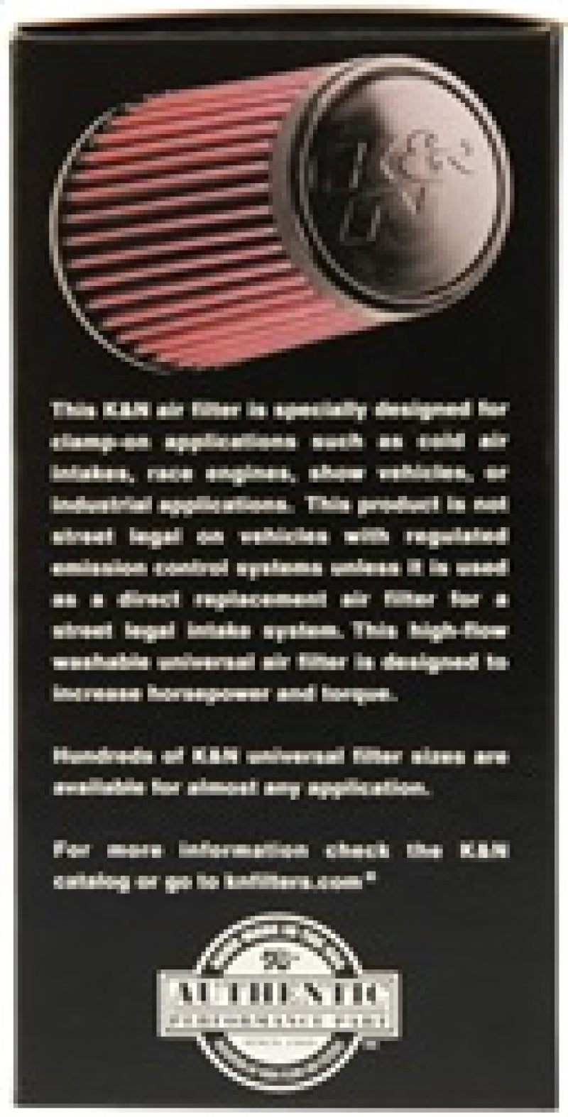 K&N Filter Universal Rubber Filter 3 1/2 inch Flange 4 5/8 inch Base 3 1/2 inch Top 7 inch Height-thumbmail-20