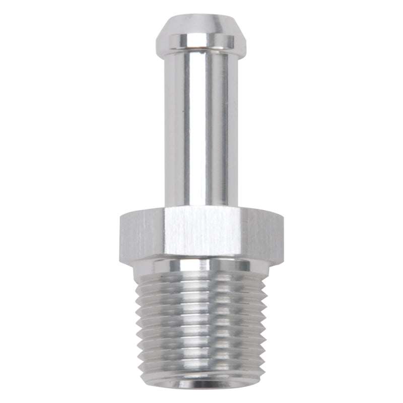 Edelbrock Hose End Straight 3/8In NPT to 3/8In Barb Clear Anodize-thumbmail-2