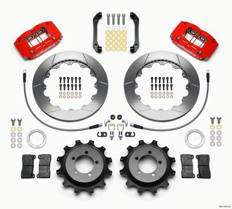 Wilwood Dynapro Radial Rear Kit 12.88in Red 2006-2007 Subaru WRX w/Lines-thumbmail-1