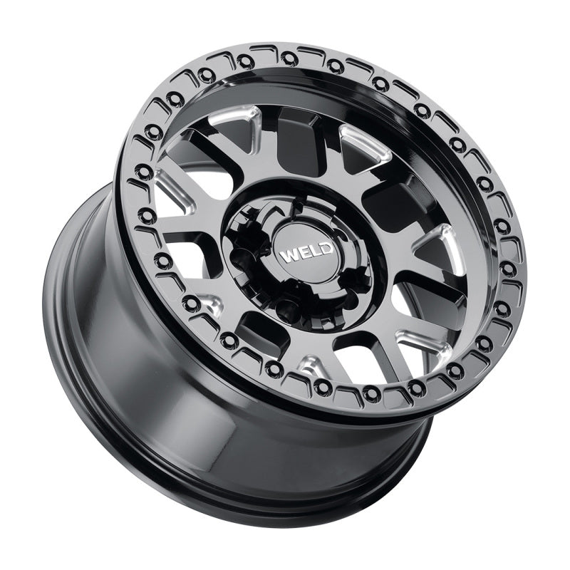 Weld Off-Road W902 17X10 Cinch Beadlock 5X127 5X139.7 ET-24 BS4.50 Gloss BLK MIL / BLK Ring 87.1-thumbmail-2