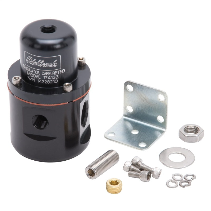 Edelbrock Fuel Pressure Regulator Carbureted 160 GPH 5-10 PSI 3/8In In/Out 3/8In Return Black-thumbmail-4
