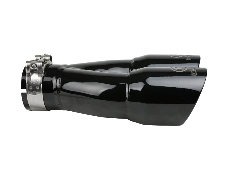 aFe Takeda 2.5in 304 Stainless Steel Clamp-on Exhaust Tip 2.5in Inlet 3in Dual Outlet - Black-thumbmail-6