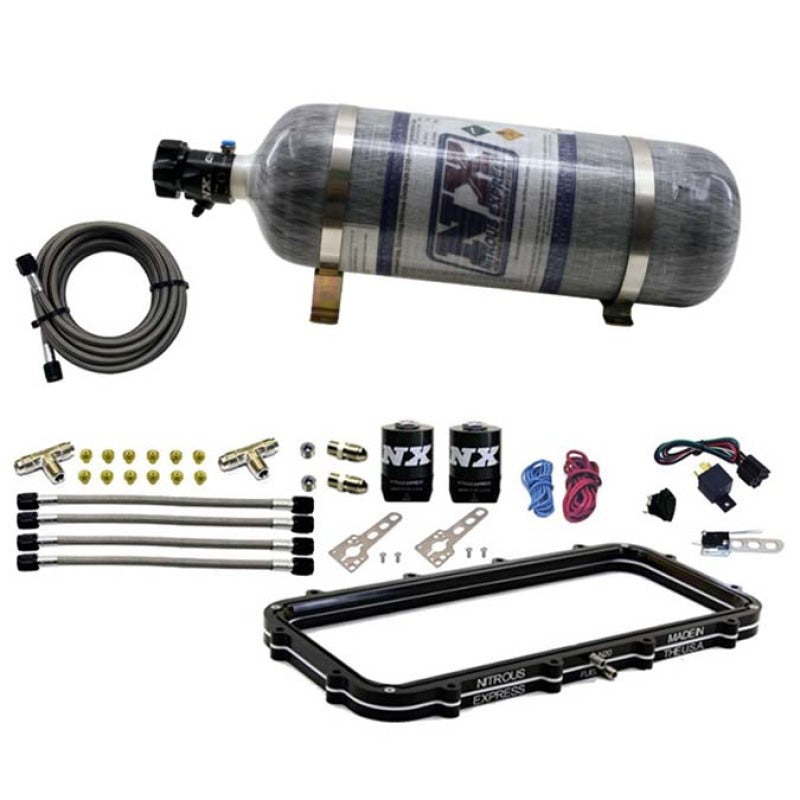 Nitrous Express Holley High Ram Plenum Nitrous Plate Kit w/12lb Bottle-thumbmail-2