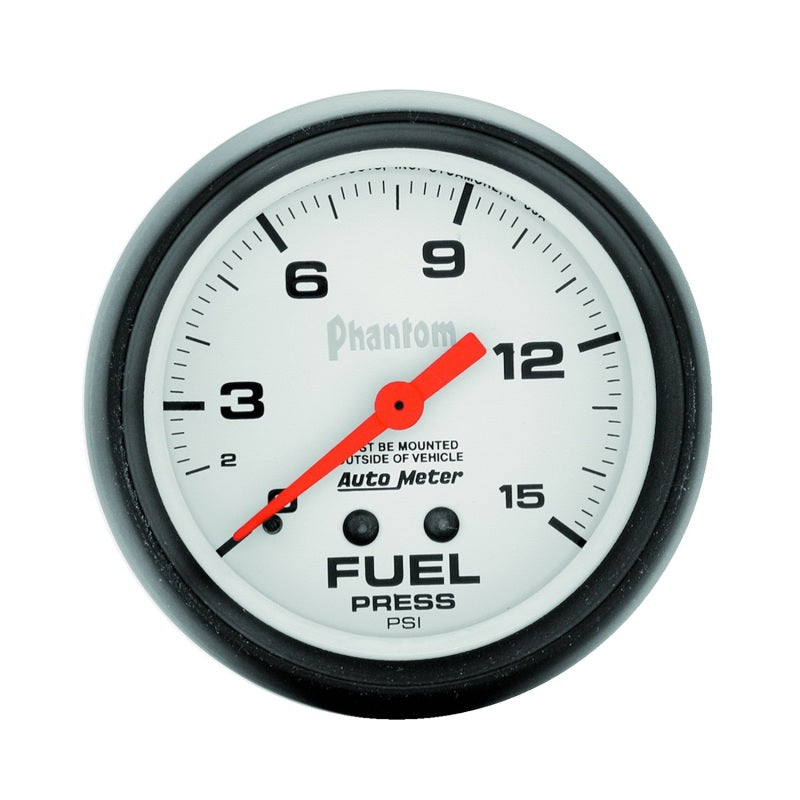 Autometer Phantom 66.7mm 0-15 PSI Mechanical Fuel Pressure Gauge-thumbmail-1