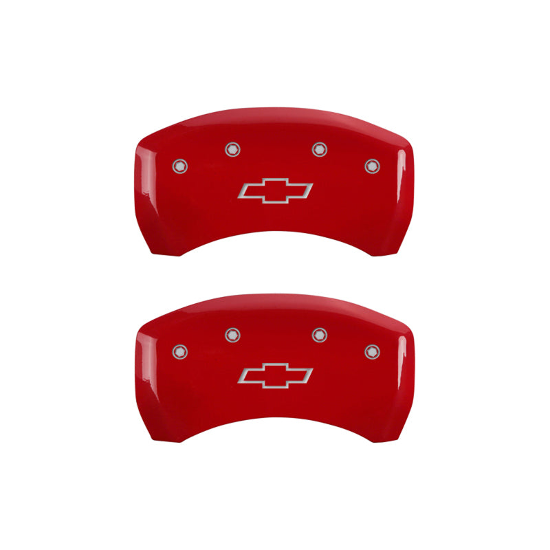 MGP 4 Caliper Covers Engraved Front & Rear Bowtie Red finish silver ch-thumbmail-5