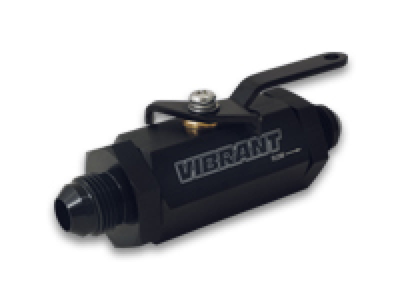 Vibrant -4AN to -4AN Male Shut Off Valve - Black-thumbmail-2