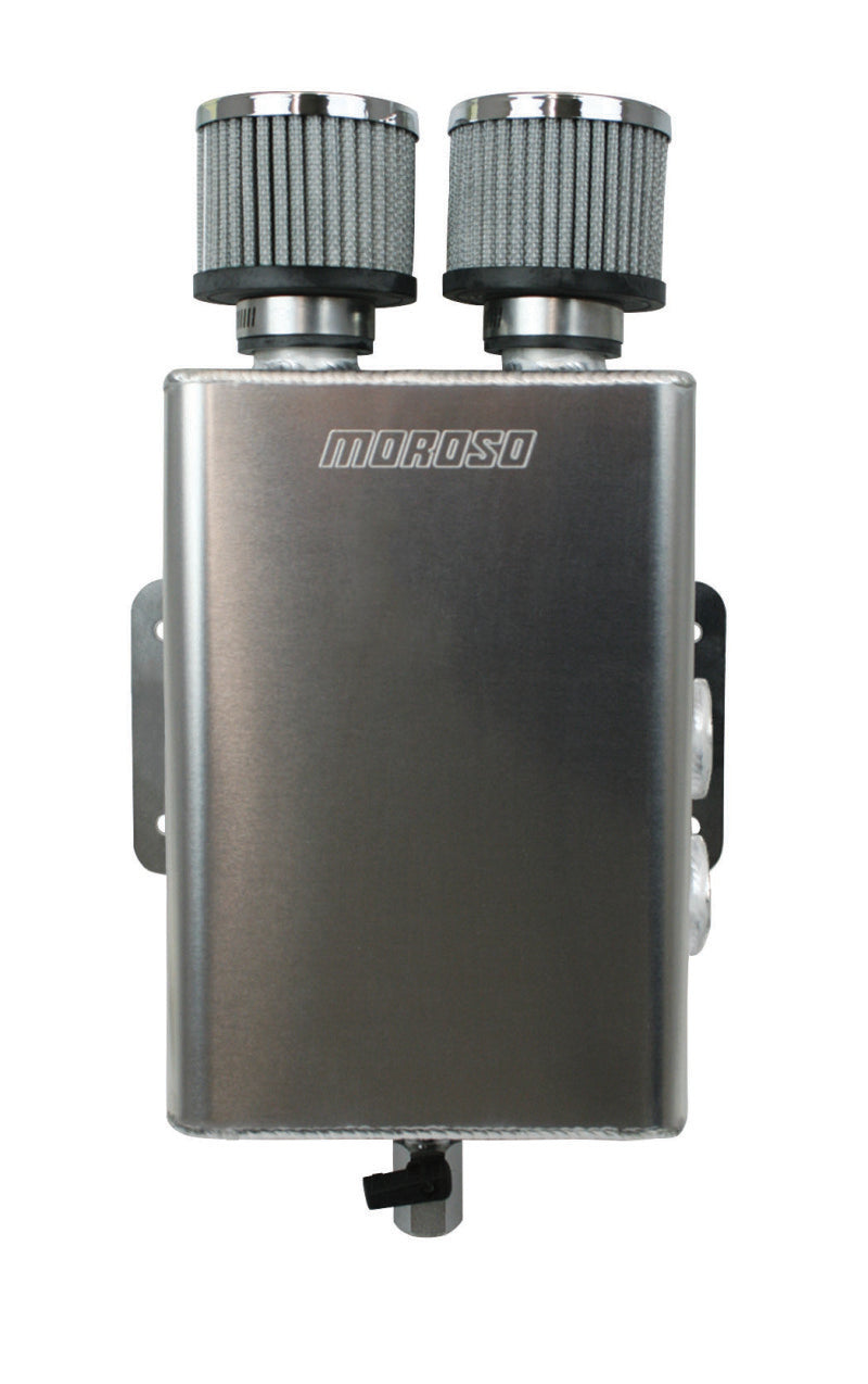 Moroso Breather Tank/Catch Can -16An Female Inlet - Right Side - Two Breathers - Aluminum-thumbmail-1