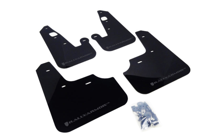 Rally Armor 07-17 Mitsubishi Lancer Black UR Mud Flap w/ Grey Logo-thumbmail-1