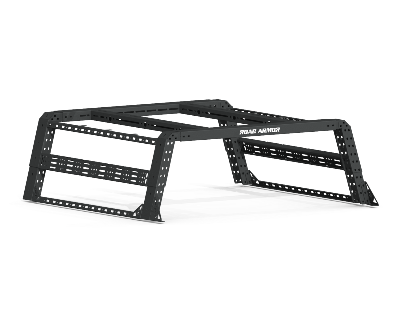 Road Armor Universal 5-1/2-6ft Beds TRECK Adj Bed Rack w/Strap/Up/Low Rails - Tex Blk (w/o Brackets)-thumbmail-1