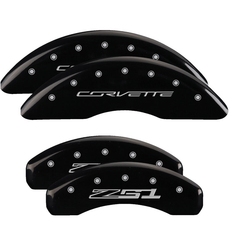 MGP 4 Caliper Covers Engraved Front Corvette C7 Engraved Rear Z51/2015 Black finish silver ch-thumbmail-3