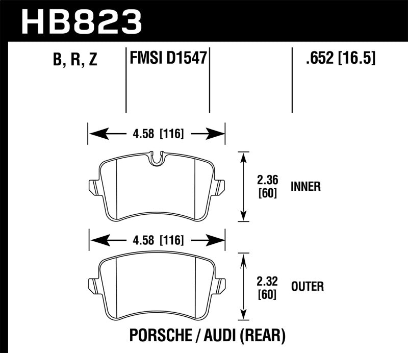 Hawk 11-18 Audi A8 Quattro HPS 5.0 Rear Brake Pads-thumbmail-4