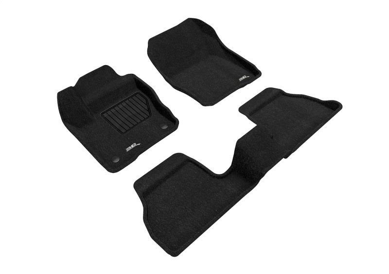 3D Maxpider 12-18 Ford Focus Elegant Floor Mat- Black 1St Row 2Nd Row-thumbmail-1