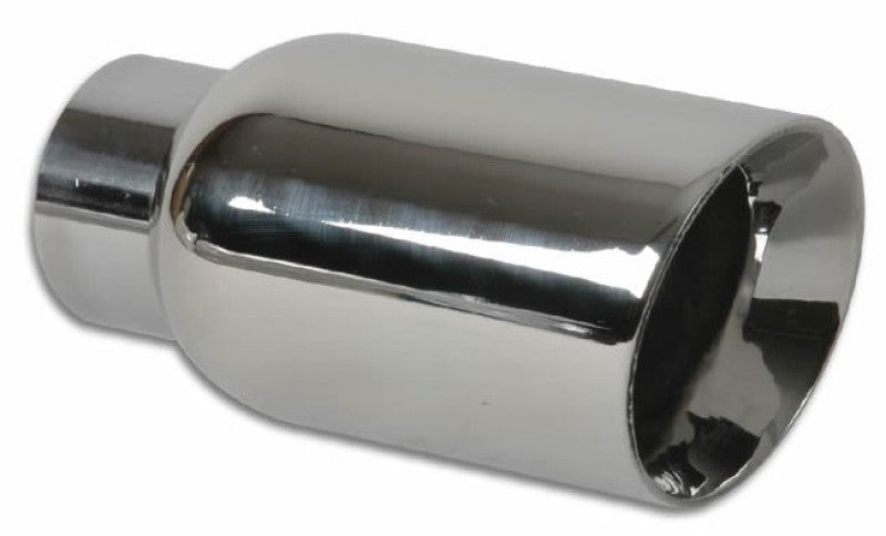 Vibrant 4in OD Round SS Exhaust Tip (Double Wall Angle Cut Beveled Outlet) 3in. ID Inlet-thumbmail-2