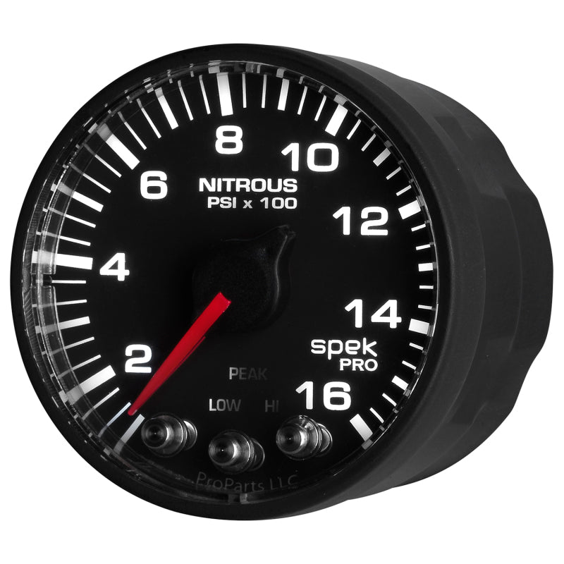 Autometer Spek-Pro Gauge Nitrous Press 2 1/16in 1600psi Stepper Motor W/Peak & Warn Blk/Blk-thumbmail-7