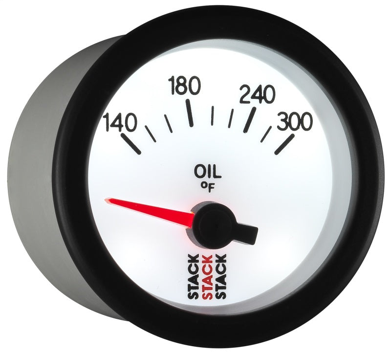 Autometer Stack 52mm 140-300 Deg F 1/8in NPTF Electric Oil Temp Gauge - White-thumbmail-5