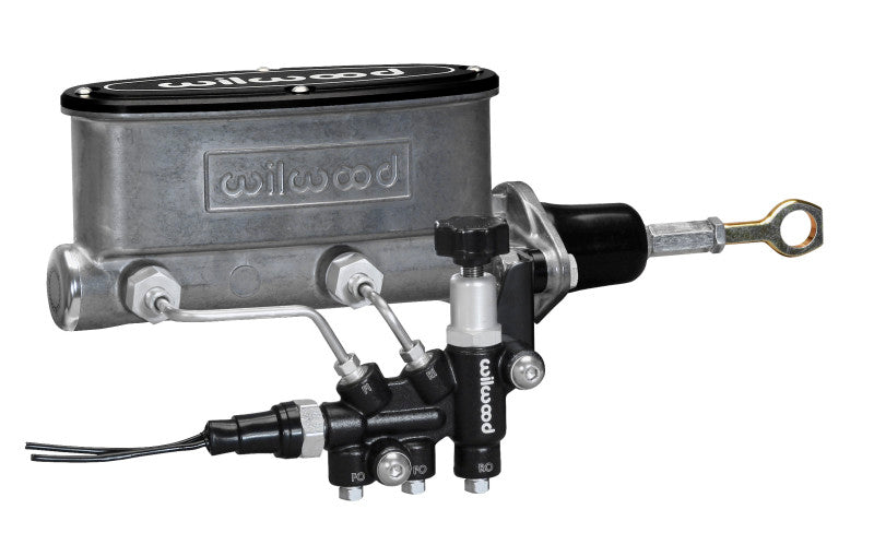 Wilwood HV Tandem M/C Kit w L/H Bracket & Prop Valve - 7/8in Bore-W/Pushrod - Early Mustang-thumbmail-1