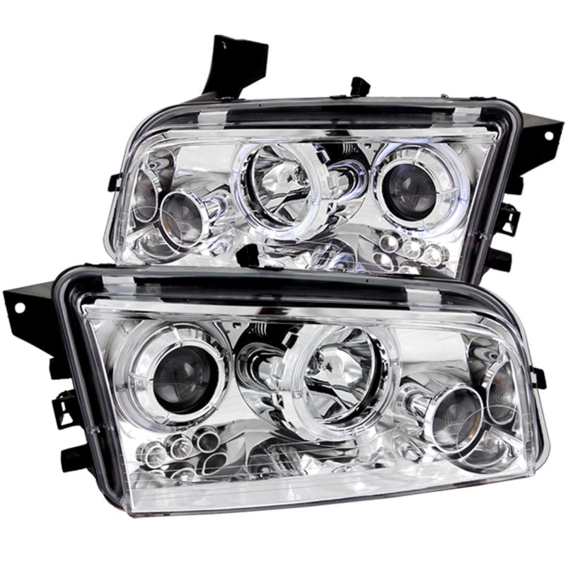 ANZO 2006-2010 Dodge Charger Projector Headlights w/ Halo Chrome-thumbmail-2