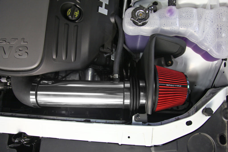 Spectre 11-17 Dodge Challenger/Charger 5.7L V8 Air Intake Kit - Polished w/Red Filter-thumbmail-6