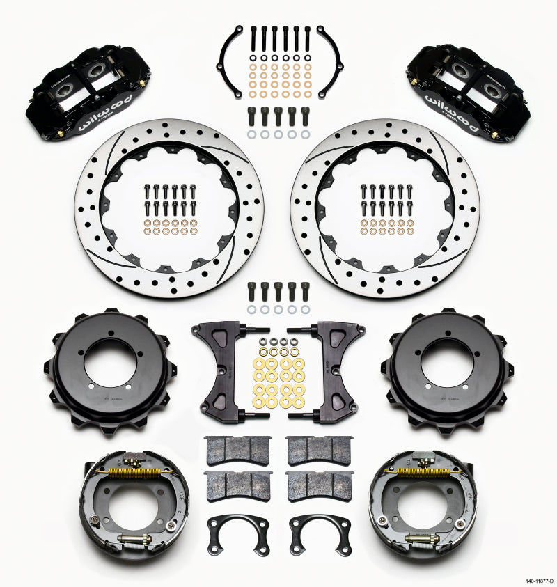 Wilwood Narrow Superlite 4R Rear Kit 12.88in Drilled Speedway Eng Floater w/ New Style End-thumbmail-1