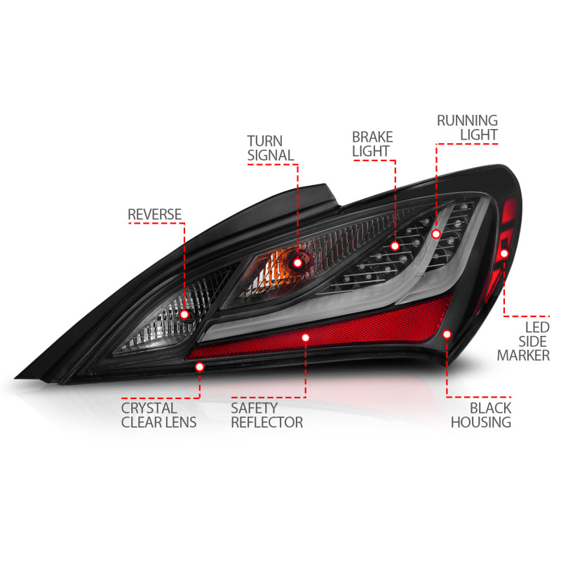 ANZO 10-13 Hyundai Genesis 2DR LED Taillights Smoke-thumbmail-17