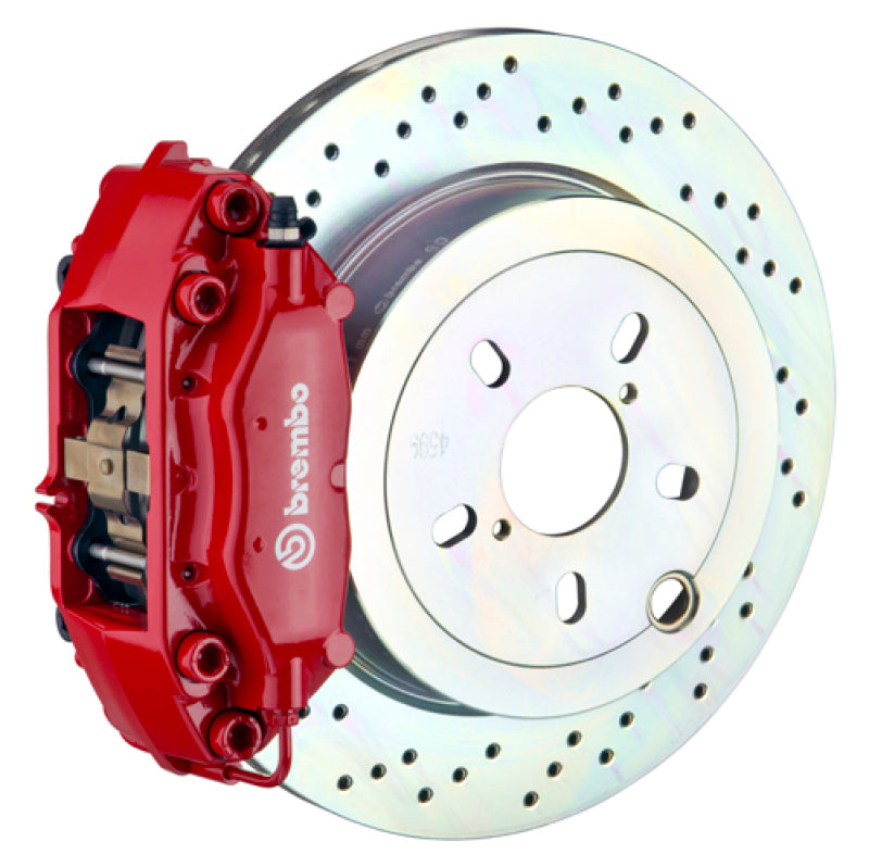 Brembo 66-89 911S/SC/Carrera Rear GT BBK 4 Piston Cast 2pc 309x28 1pc Rotor Drilled-Red-thumbmail-1
