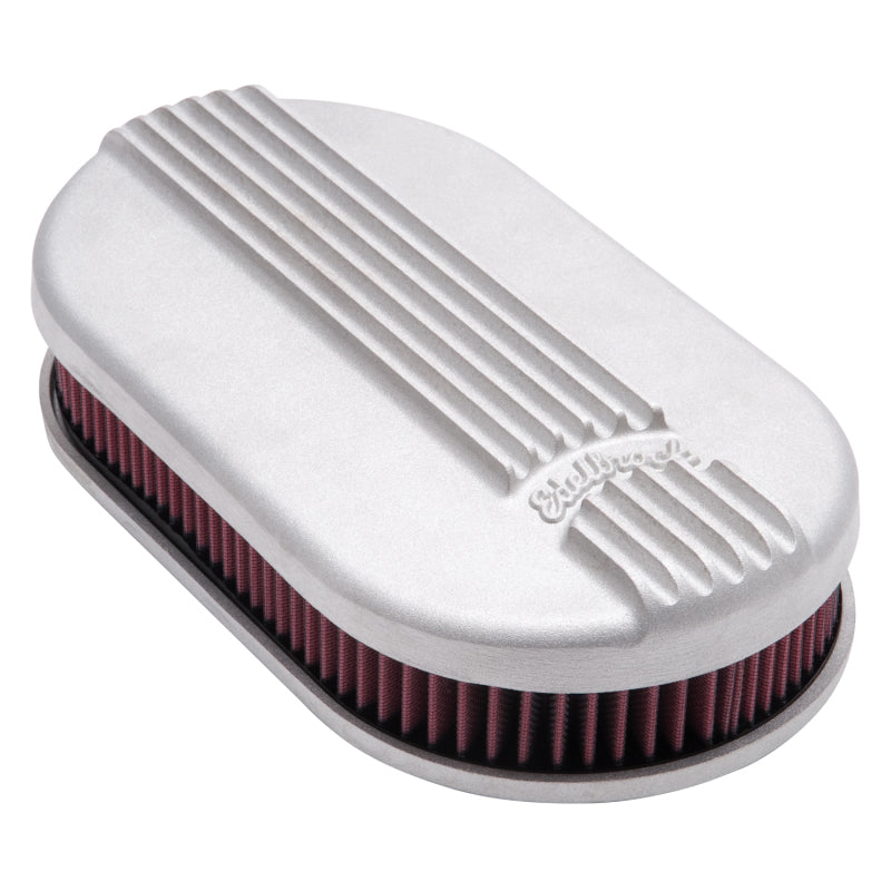 Edelbrock Air Cleaner Classic Series Oval Aluminum Top Cloth Element 17 5In X 9 35In X 3 9In Satin-thumbmail-9