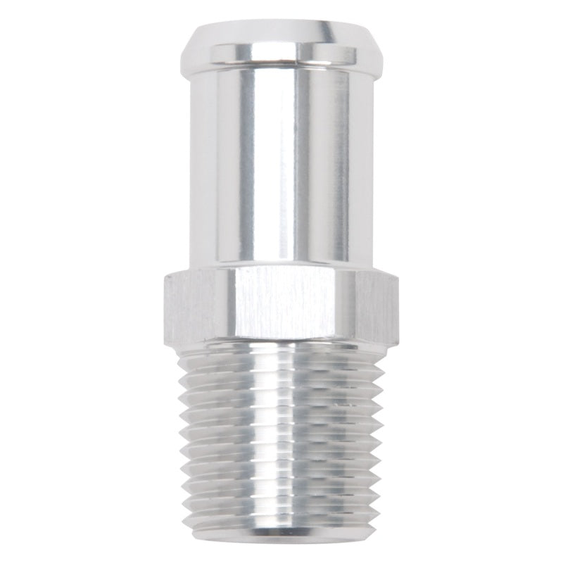 Edelbrock Hose End Straight 1/2In NPT to 3/4In Barb Clear Anodize-thumbmail-2