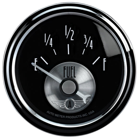 AutoMeter Gauge Fuel Level 2-1/16in. 240 Ohm(e) to 33 Ohm(f) Elec Prestige Blk. Diamond