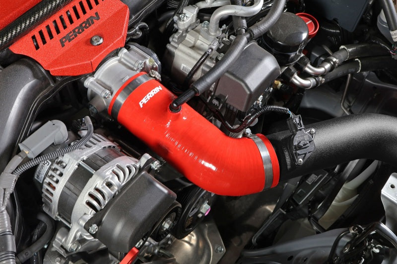 Perrin 22-23 Subaru BRZ/Toyota GR86 Silicone Inlet Hose (3in. ID / SS Wire) - Red-thumbmail-13