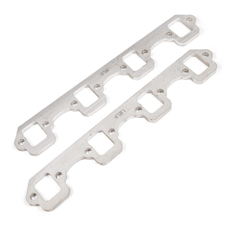 Stainless Works SBF Stock Rectangular Shaped Port 304SS Exhaust Flanges 1-3/4in Primaries (2in BP)-thumbmail-2