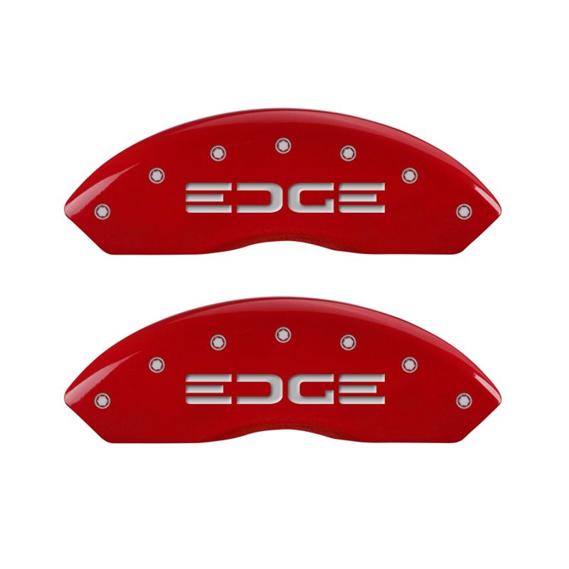 MGP 4 Caliper Covers Engraved Front & Rear Edge Red finish silver ch-thumbmail-3