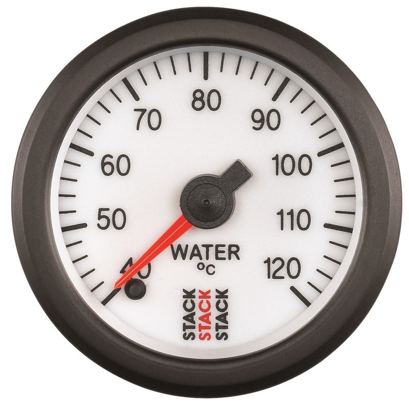 Autometer Stack 52mm 40-120 Deg C 1/8in NPTF Male Pro Stepper Motor Water Temp Gauge - White-thumbmail-1